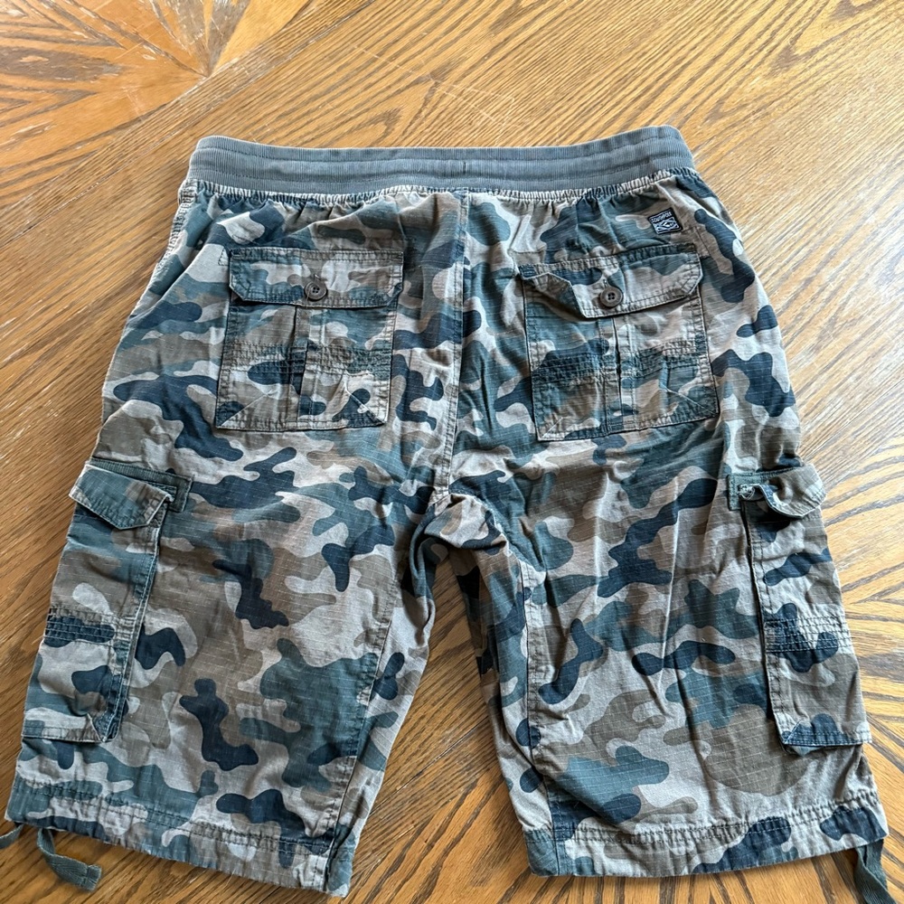 Mens Y2K SOUTHPOLE Midrise Drawstring Camo Shorts 2XL 100% Cotton - Picture 2 of 6
